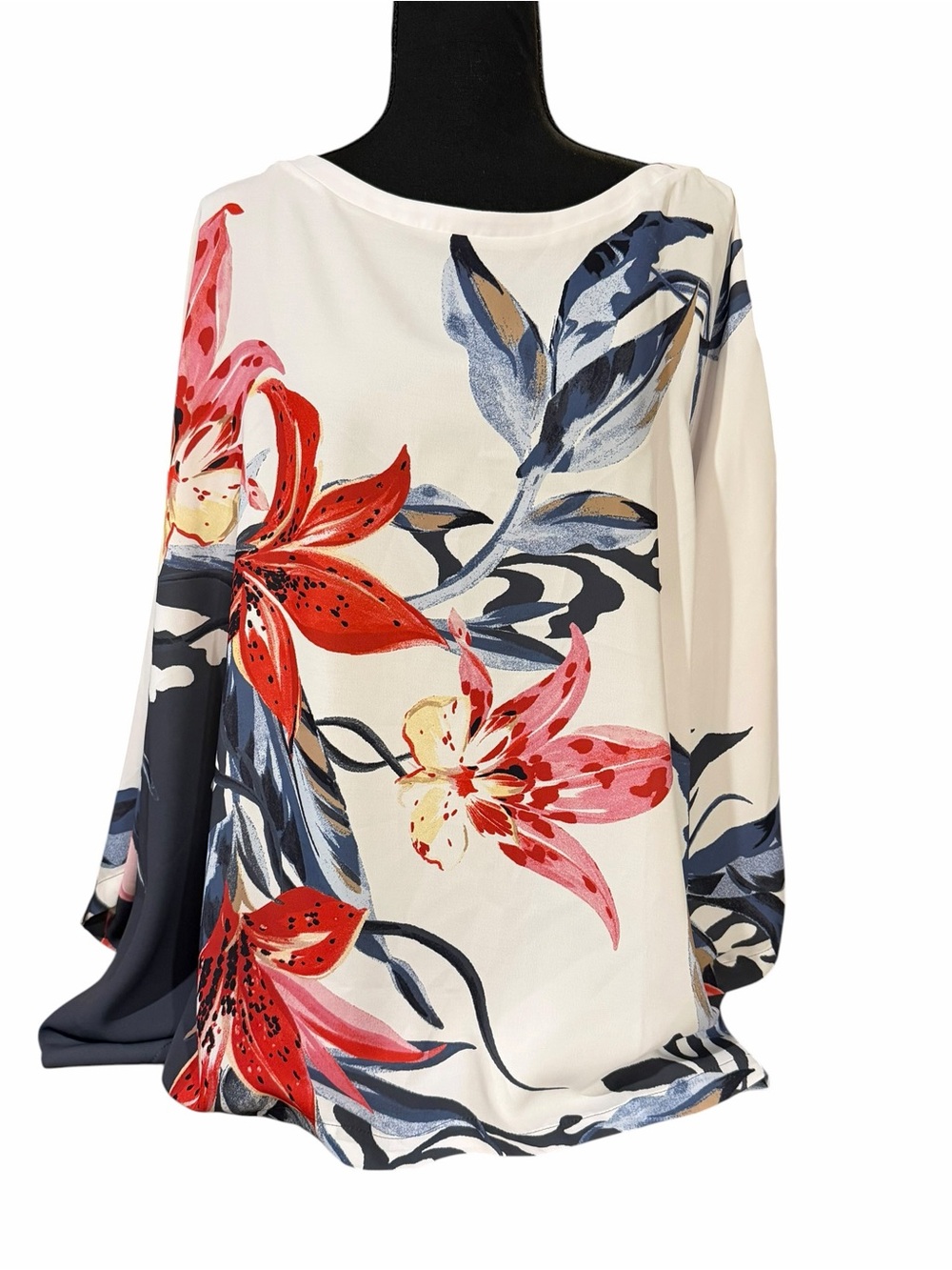 Chico's Floral Poncho Top Large Extra Large